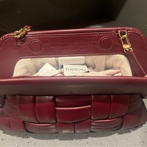 Burgundy Woven Wristlet